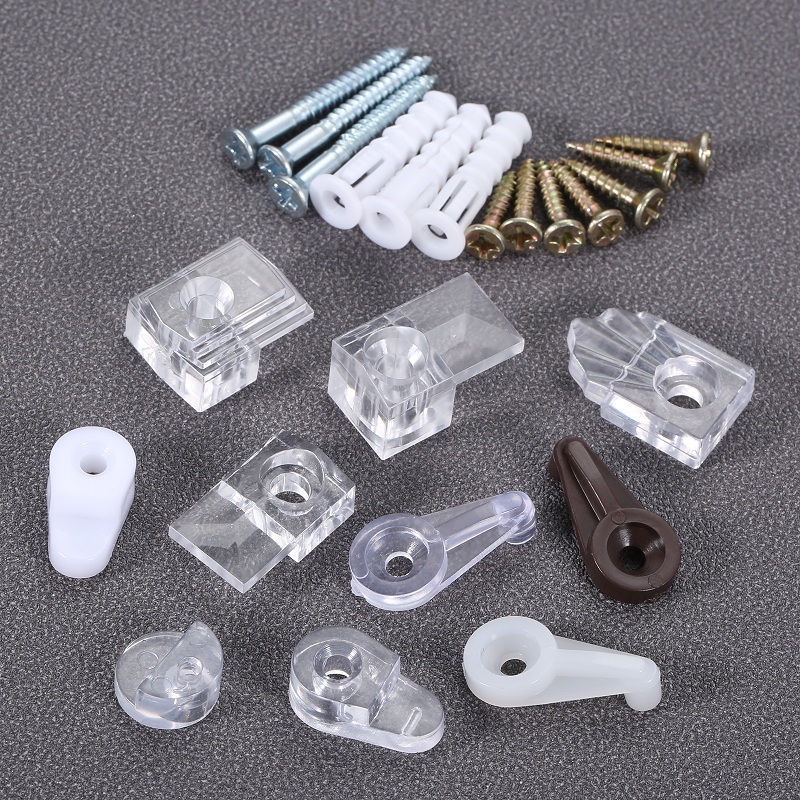 Shelf Bracket Pair - 10Pcs Plastic Glass Retainer Clips Mirror