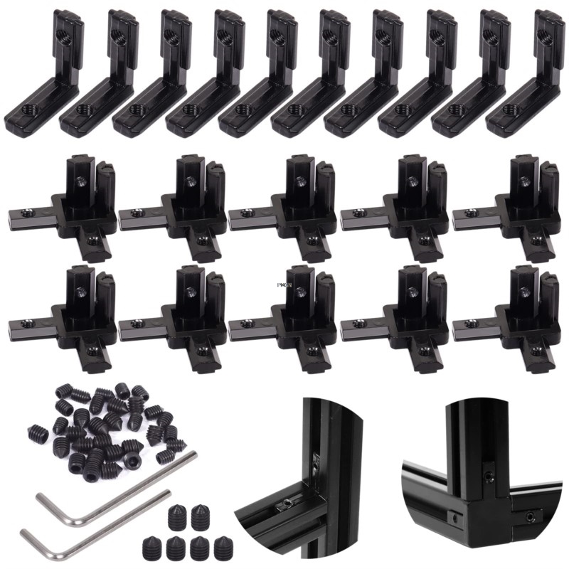 Joint Connector Bracket - 20Pc 2020 3-Way End Corner Bracket