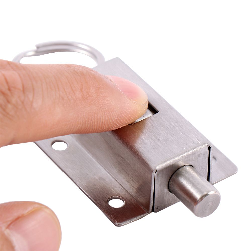 Barrel Bolt Slide - Durable 3 Inch Long with Button