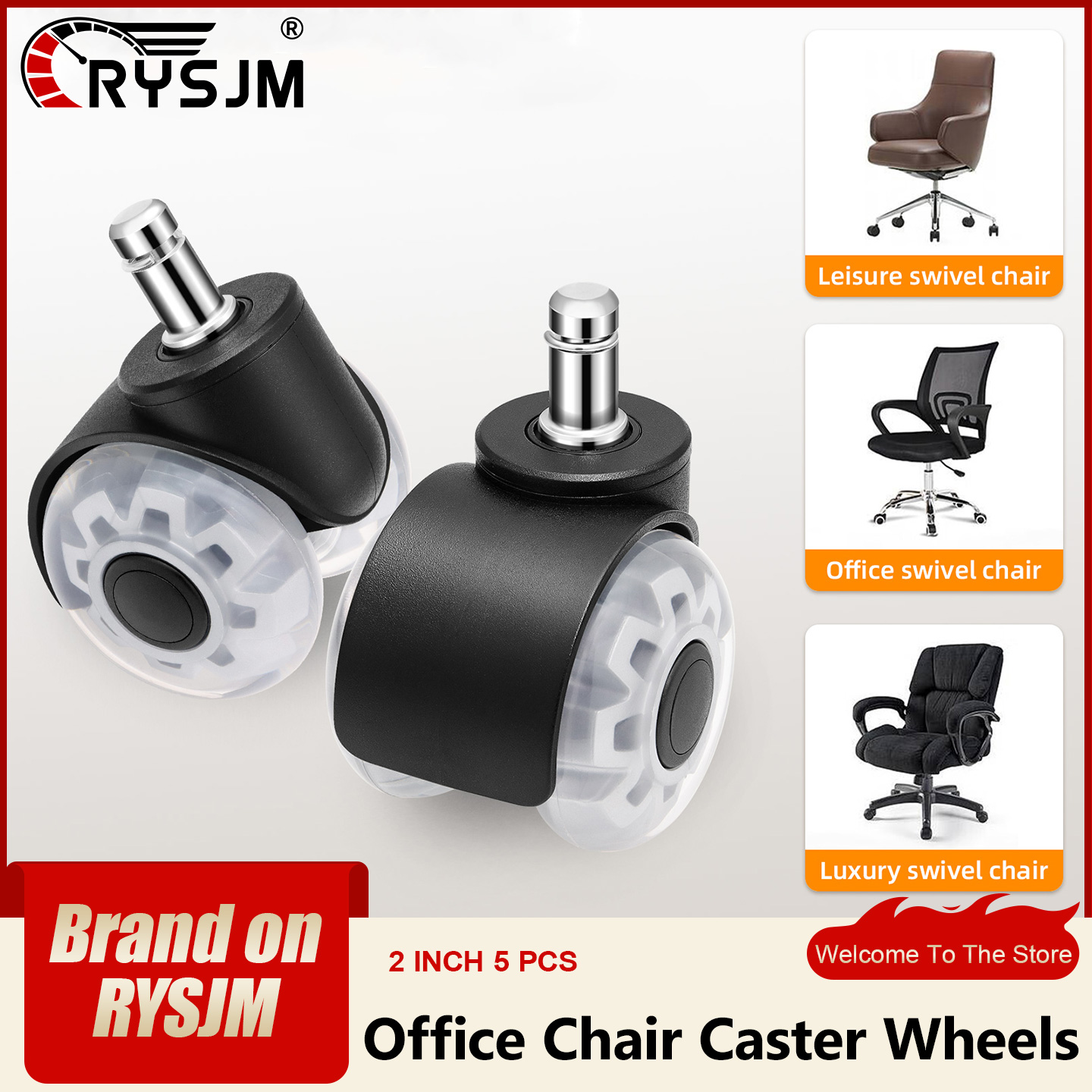Office Furniture Hardware - Universal Office Chair Caster Wheels 5PCS