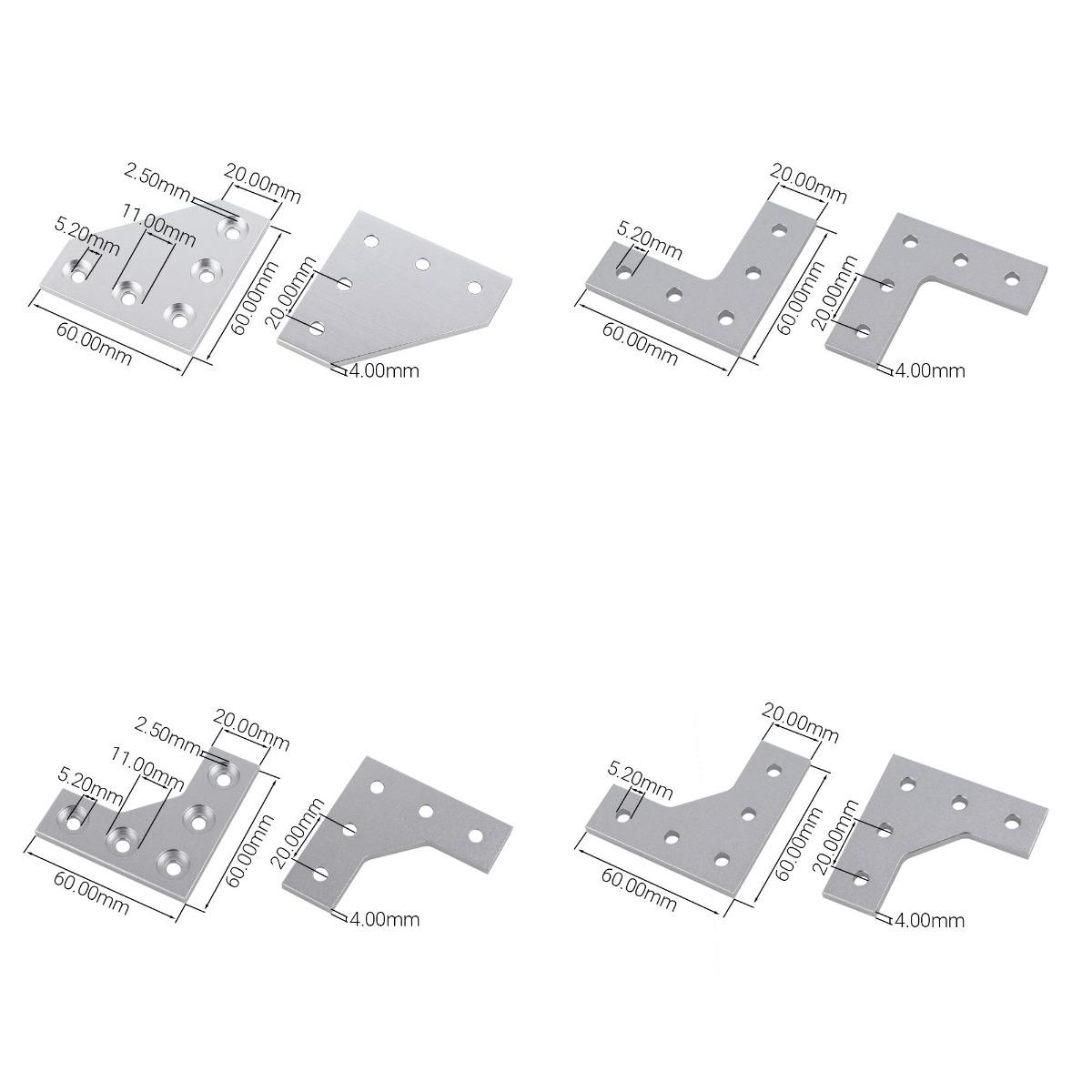 4Pcs/lot L Type 5 Holes 90 Deg - Joint Connector Bracket ulasan dan harga