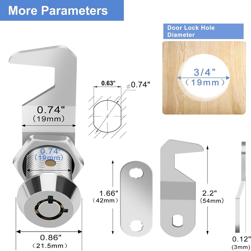 Tool Box Lock with Key,5/8In C - Cabinet Lock Key ulasan dan harga