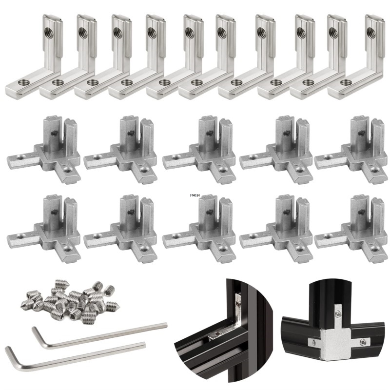 20Pc 2020 3-Way End Corner Bra - Joint Connector Bracket ulasan dan harga