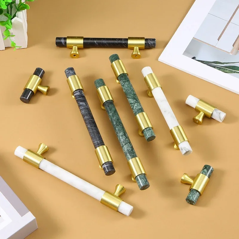 1Pcs Marble Brass Handle Nordi - Furniture And Hardware Supplies ulasan dan harga