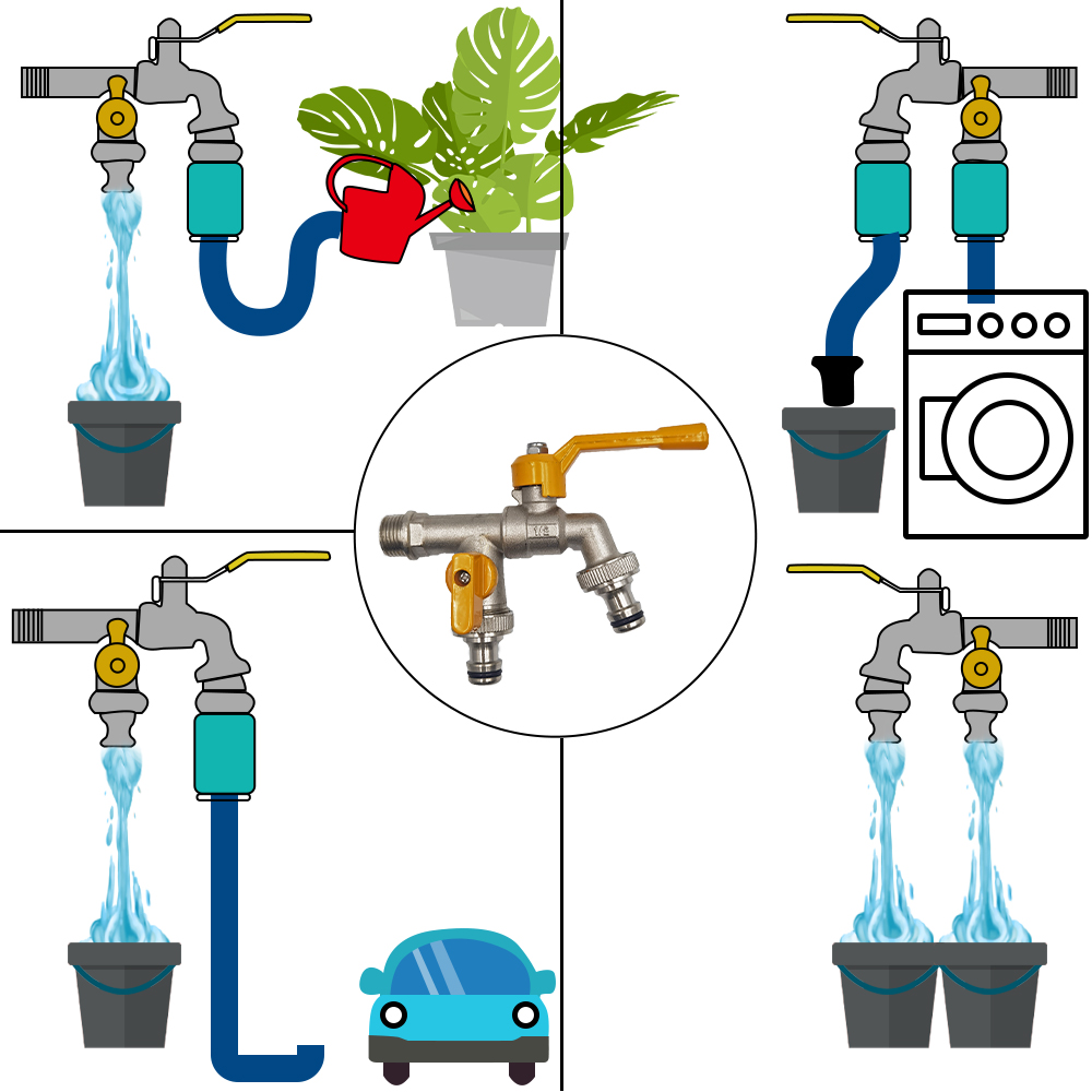 Garden Hose Faucet Adapter 1/2 - Joint Connector Bracket ulasan dan harga