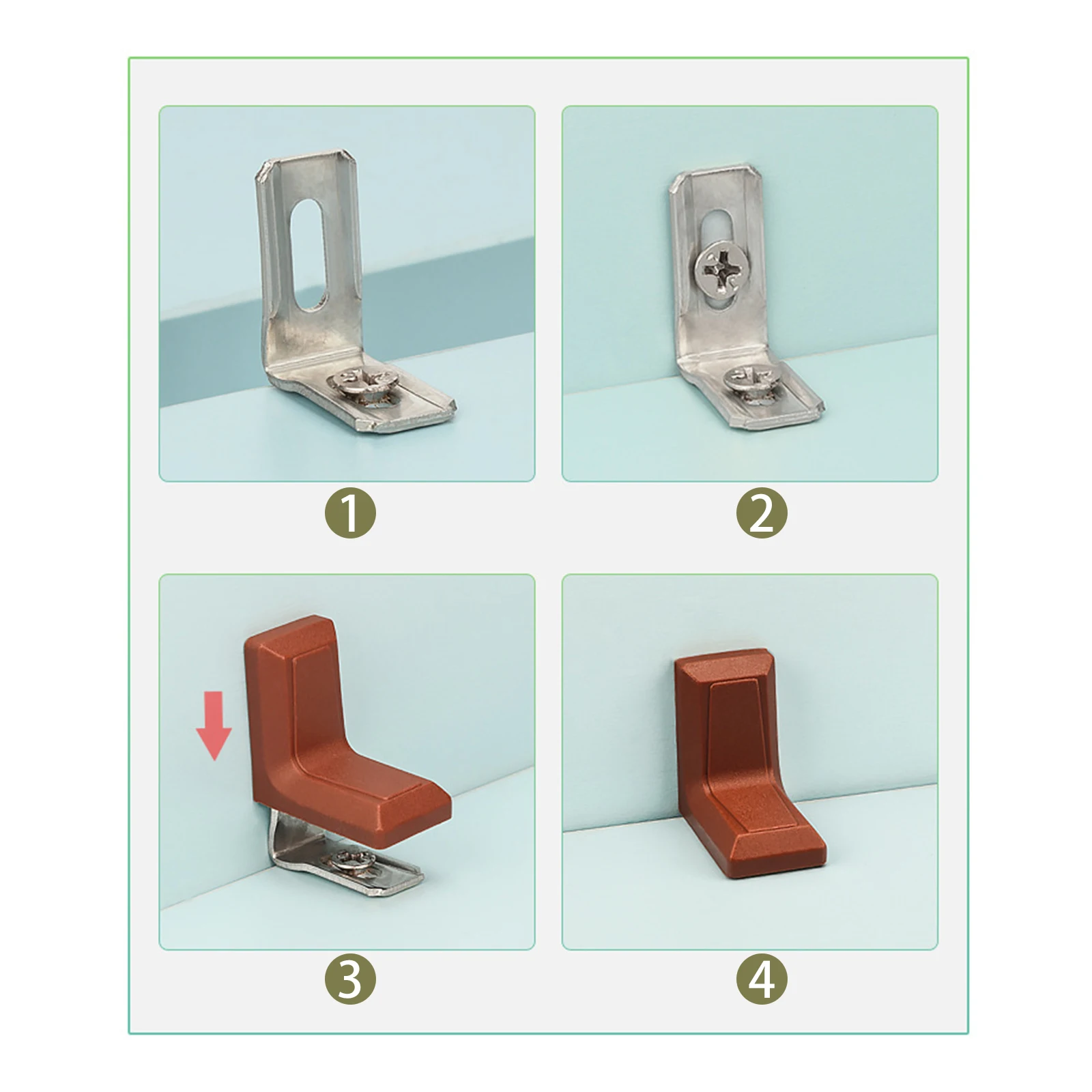 20Pcs 90 Degrees L Shape Corne - Shelf Bracket Pair ulasan dan harga