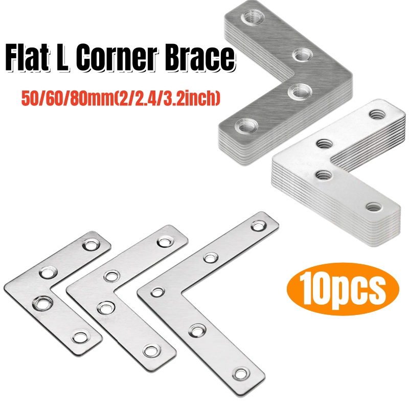 10 Pcs L Shape Flat Angle Corn - Joint Connector Bracket ulasan dan harga