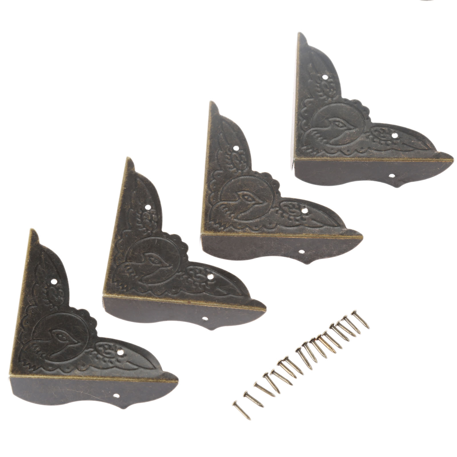 4Pcs Antique Brass Corner Brac - Furniture Hardware For Legs ulasan dan harga