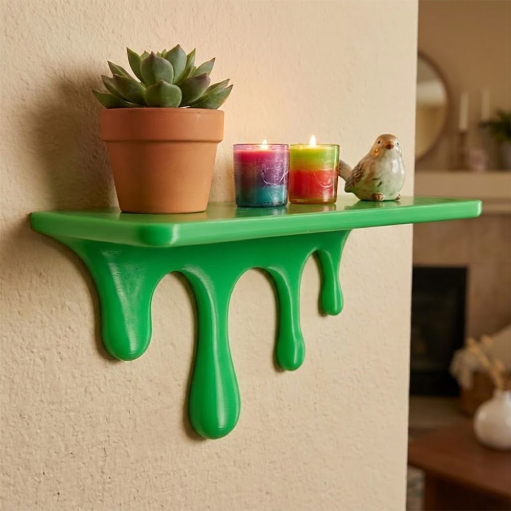 3D Printed Drip Floating Shelf - Shelf Bracket Pair ulasan dan harga