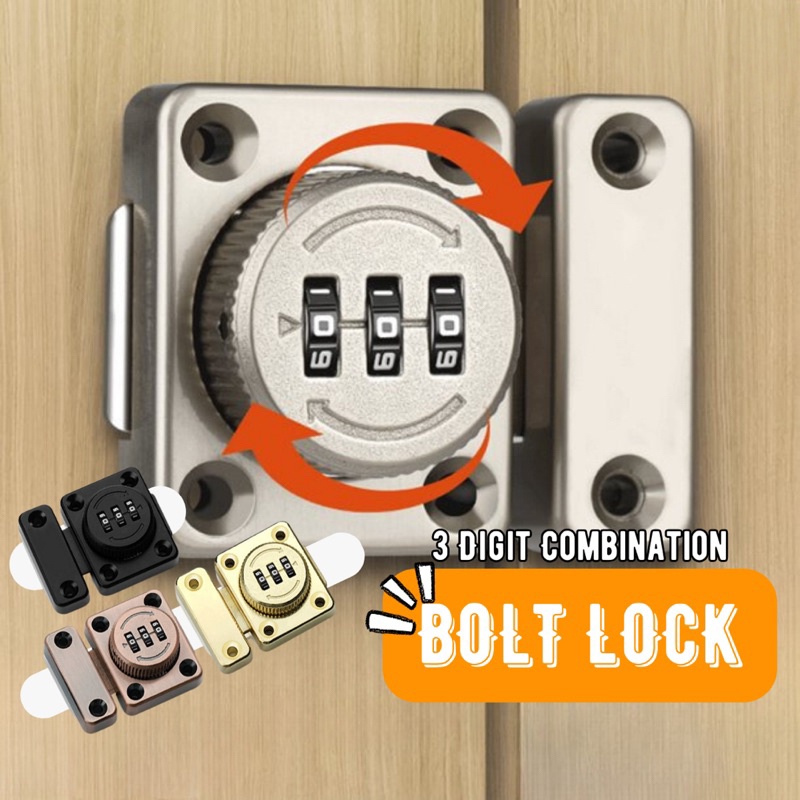 Home Security 3digit Combinati - Barrel Bolt Slide ulasan dan harga